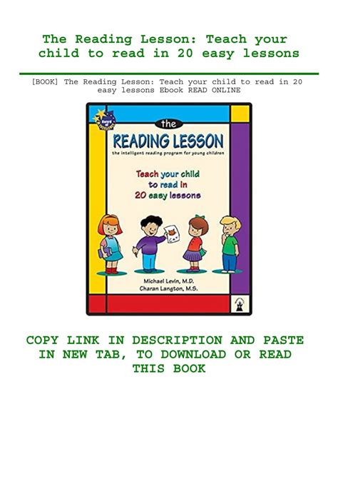 Reading Lesson Teach Your Child to Read in 20 Lessons Reader