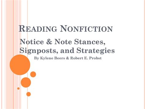 Reading Nonfiction Notice and Note Stances Signposts and Strategies Doc