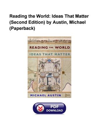 Reading The World: Ideas That Matter (second Edition) PDF Epub