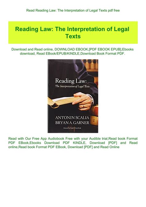 Reading.Law.The.Interpretation.of.Legal.Texts Ebook Doc