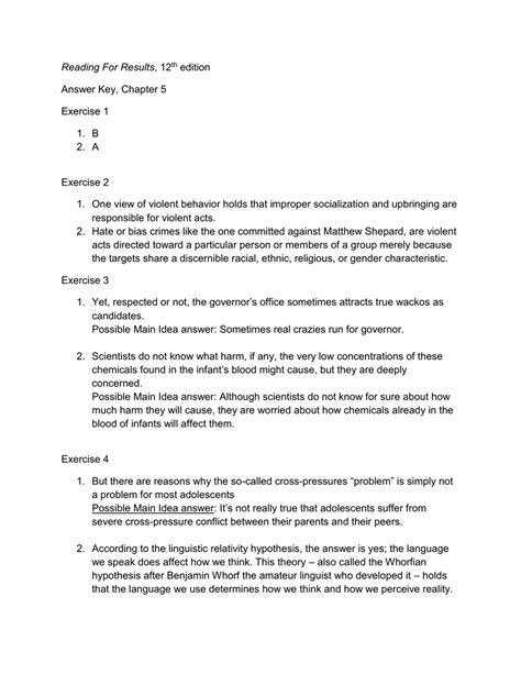 Readings For Result 12th Edition Answers Reader