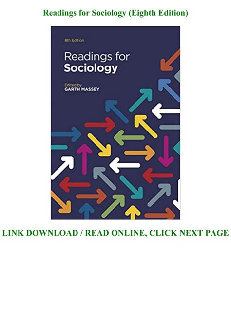Readings for Sociology Eighth Edition PDF