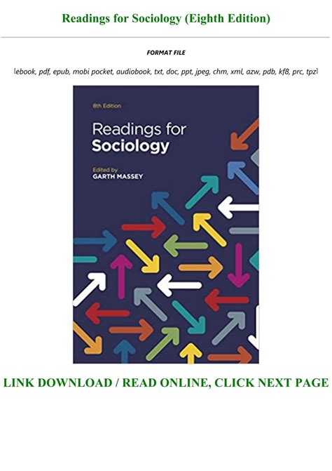 Readings for Sociology Eighth Edition PDF