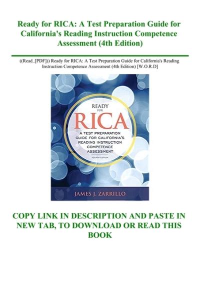 Ready for RICA A Test Preparation Guide for California s Reading Instruction Competence Assessment 4th Edition PDF