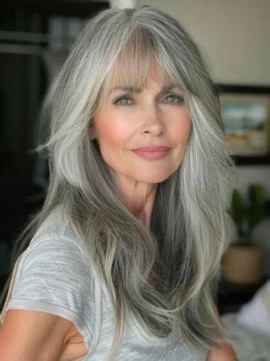 Real Grey Hair Wigs Remy Human Hair Layered 18" Long Wigs