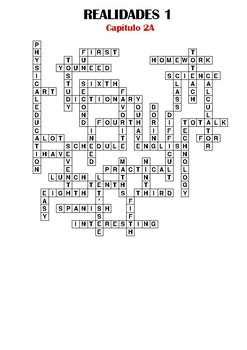 Realidades 1 Answer Key Crosswords Doc