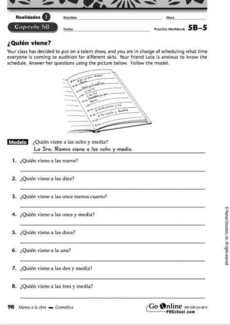 Realidades 1 Guided Practice Activities Answers 5b Epub