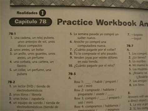 Realidades 1 Practice Workbook Answer Key 5b Epub