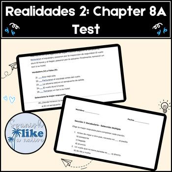 Realidades 2 Spanish 8b Test Answers PDF