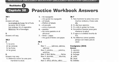 Realidades Level 2 Workbook Answers Doc
