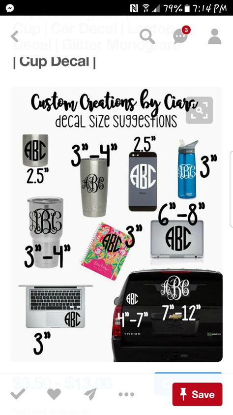 Rear Window Car Decal Size Chart