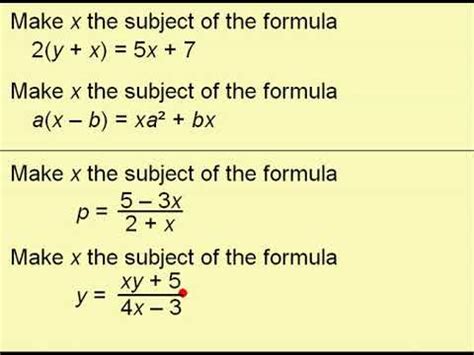 Rearranging Difficult Formulae Mathswatch Answers Reader