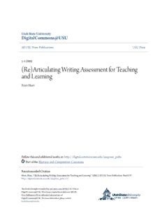 Rearticulating Writing Assessment for Teaching and Learning Epub