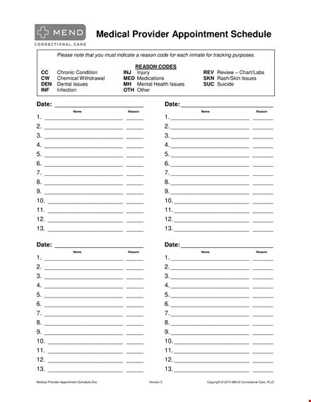 Reasons for Scheduling Visit Issues