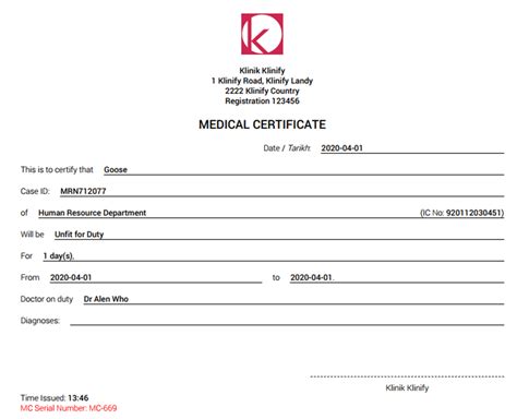 Reasons to Take Medical Certificate (MC)