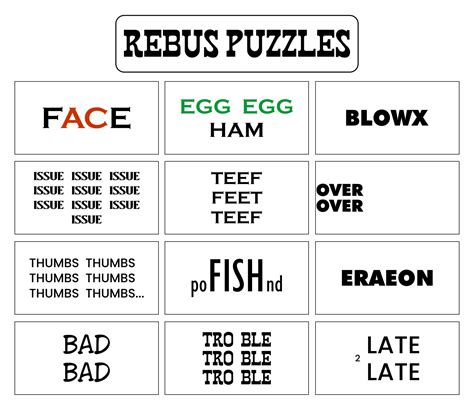 Rebus Puzzle Answers Reader