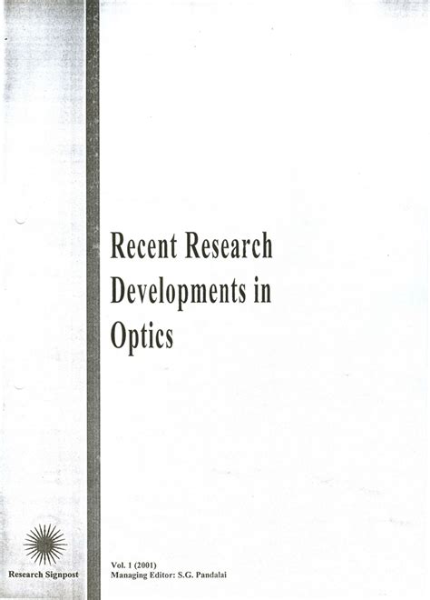 Recent Research Developments in Optics Reader