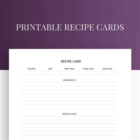 Recipe Index Card Template