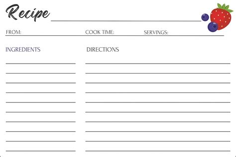 Recipe Templates Free Download