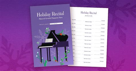 Recital Program Blanks Holiday 25 Program Blanks Kindle Editon