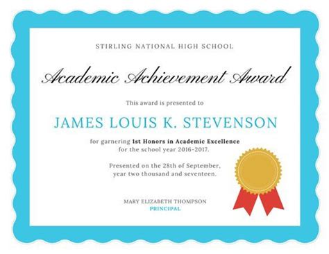 Recognition for academic achievement