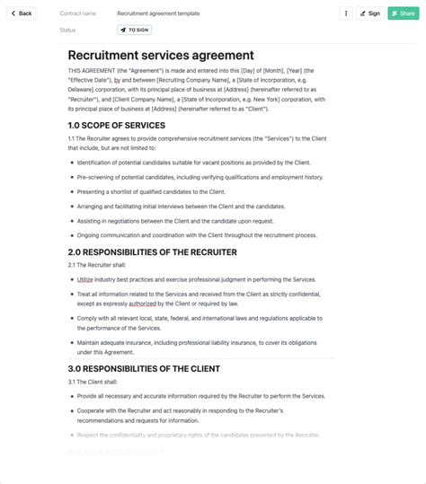 Recruitment Contract Template