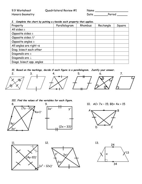 Rectangle Rhombus And Square Answer Key PDF