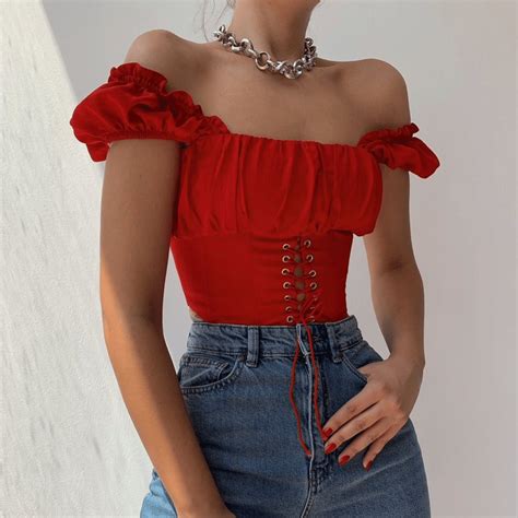 Red Corset Top: