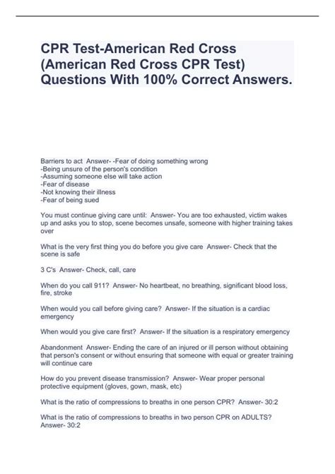 Red Cross Cpr Written Test A Answers Reader