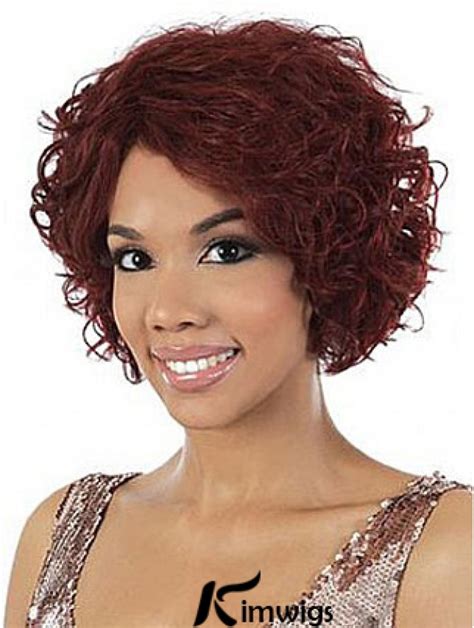 Red Curly Chin Length African American Wigs 2025