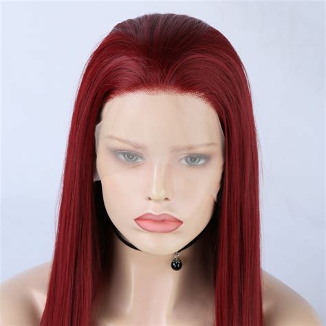 Red Stylish Straight Synthetic Medium Wigs