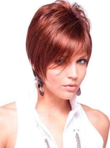 Red Unique Boycuts Straight Short Wigs