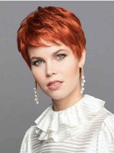 Red Wig Boycuts 6" Red Straight Monofilament Wigs