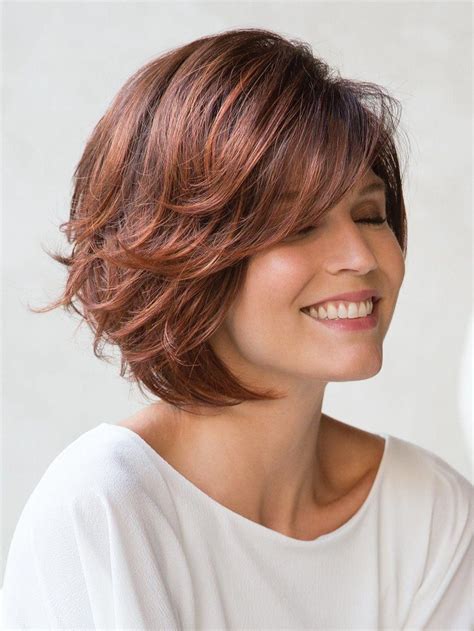 Red short wavy bob capless wigs