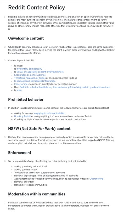Reddit Content Policy - Legal Documents