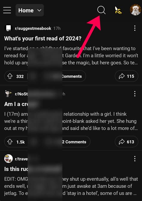 Reddit search bar - browsing communities