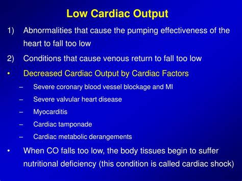 Reduced Cardiac Output: