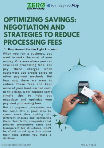 Reduced processing fees: