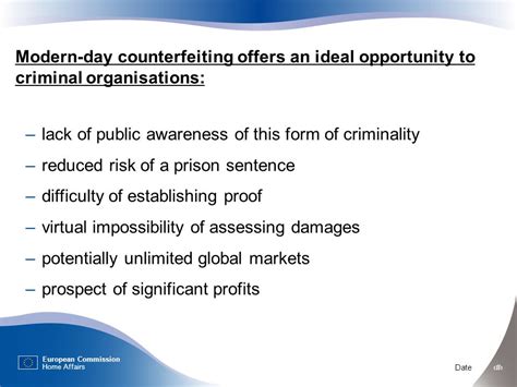 Reduced risk of counterfeiting: