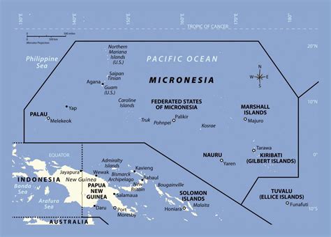 Reference Map of Oceania: The Pacific Islands of Micronesia Doc