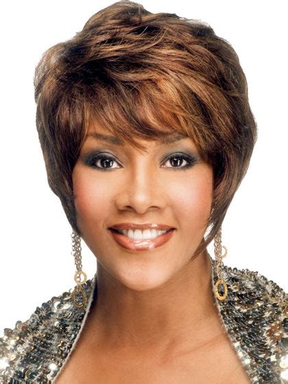 Refined Brown Straight Short African American Wigs