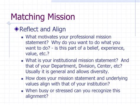 Reflects the University's Mission: