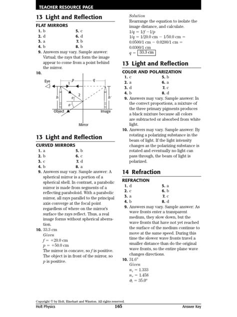 Refraction And Lenses Study Guide Answer Key Reader
