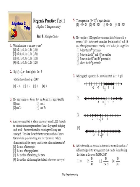 Regents Practice Test 1 Algebra 2 Trigonometry Answers Reader