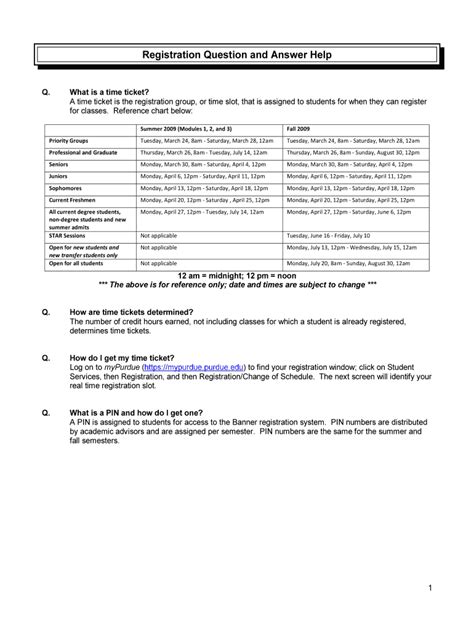 Registration Question And Answer Help Purdue University Epub