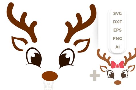 Reindeer Face Stencil Printable