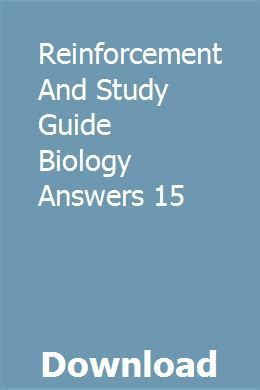 Reinforcement Study Guide Biology Answers Doc