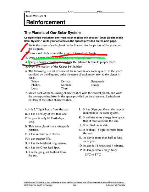 Reinforcement The Outer Planets Answer Sheet Epub