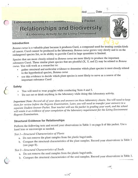 Relationship Biodiversity Lab Answer Key Reader