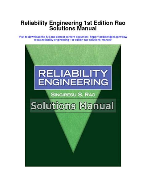 Reliability Engineering 1st Edition Doc